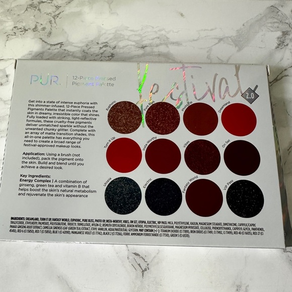 Pur Festival 2.0 12-Piece Pressed Pigments Eyeshadow Palette NIB - Picture 11 of 12